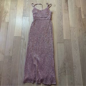 Nightway Sequin Nude Gown